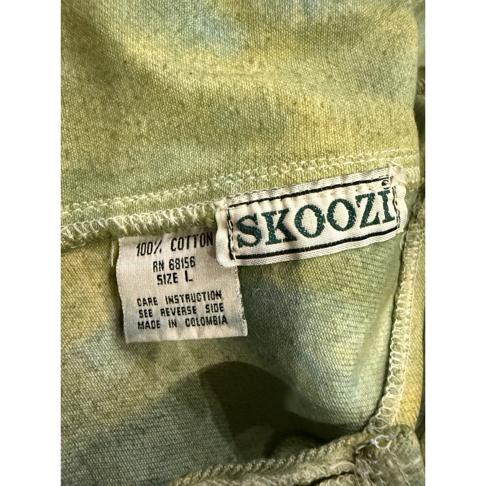 Skoozi Womens Tie Dye Green Blue Pockets Belt Loops Overalls Shorts Size L LARGE - Picture 5 of 8